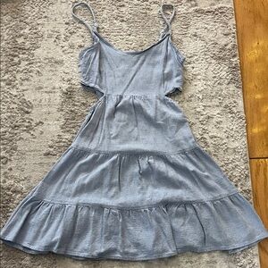 Altar'd State Light Blue Tiered Tie-Back Kids Dress